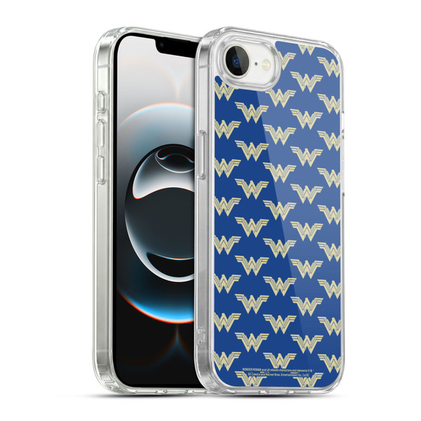 Wonder Woman Movie Logos Pattern Soft Gel Case for Apple iPhone 16e / Apple iPhone 17e & MagSafe