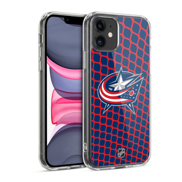 NHL Columbus Blue Jackets Net Pattern Soft Gel Case for Apple iPhone 11