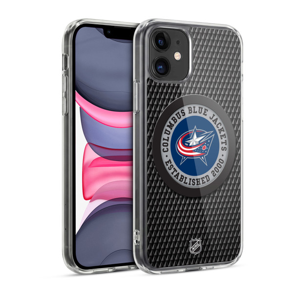 NHL Columbus Blue Jackets Puck Texture Soft Gel Case for Apple iPhone 11