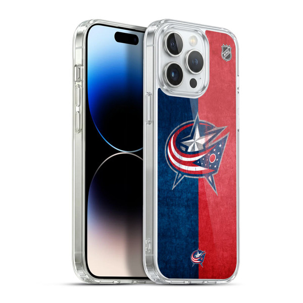 NHL Columbus Blue Jackets Half Distressed Soft Gel Case for Apple iPhone 13 Pro Max & MagSafe