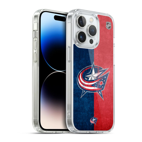 NHL Columbus Blue Jackets Half Distressed Soft Gel Case for Apple iPhone 14 Pro & MagSafe