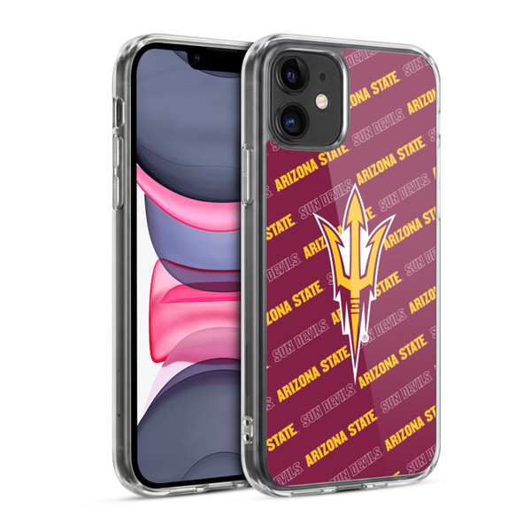 Arizona State University ASU Arizona State Art Logo Pattern Soft Gel Case for Apple iPhone 11