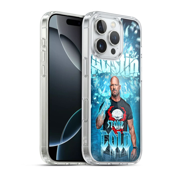 WWE Stone Cold Steve Austin Portrait Soft Gel Case for Apple iPhone 16 Pro & MagSafe