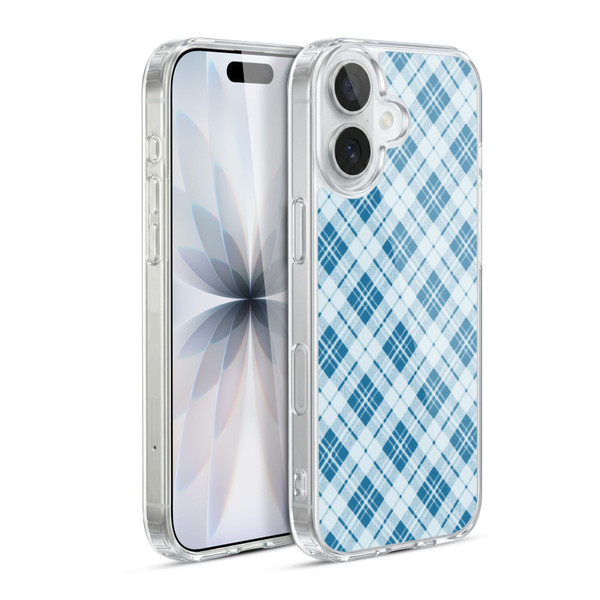 PLdesign Christmas Light Blue Tartan Soft Gel Case for Apple iPhone 17