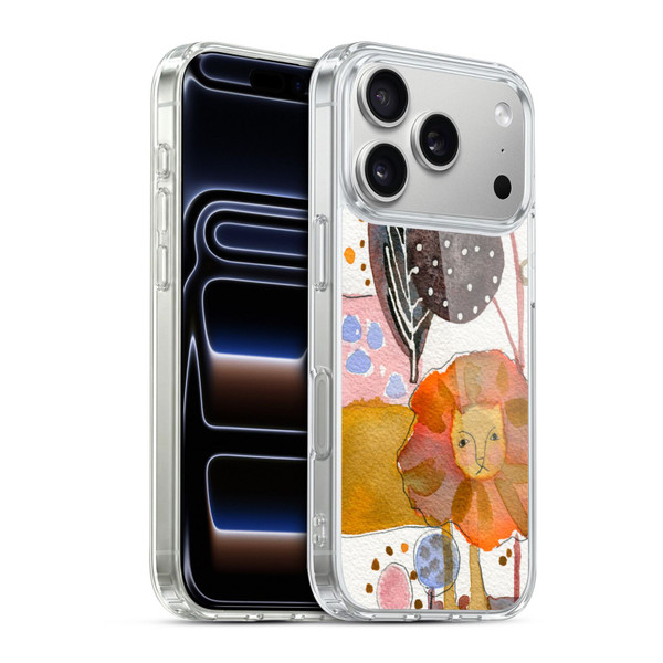 Wyanne Animals Watercolour Lion Soft Gel Case for Apple iPhone 17 Pro