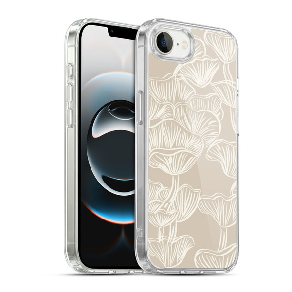 Anis Illustration Mix Pattern Mushrooms Neutrals Soft Gel Case for Apple iPhone 16e / Apple iPhone 17e & MagSafe