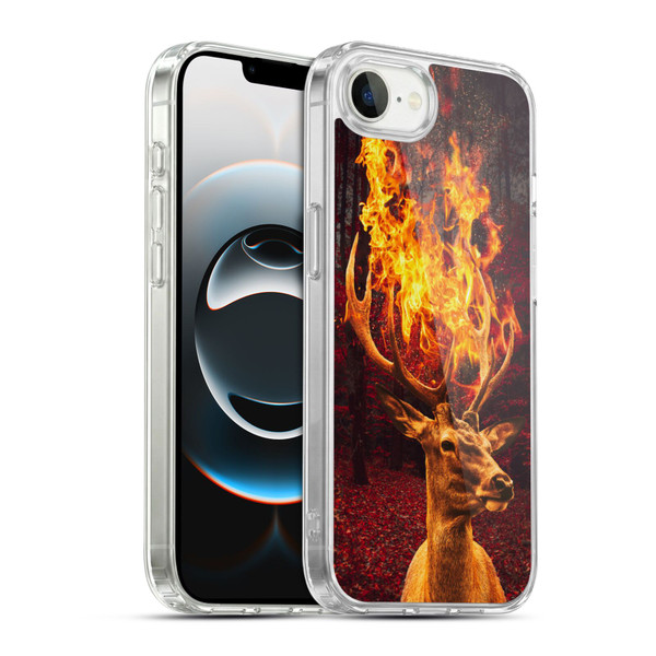 Dave Loblaw Animals Fire Deer Forest Soft Gel Case for Apple iPhone 16e / Apple iPhone 17e & MagSafe