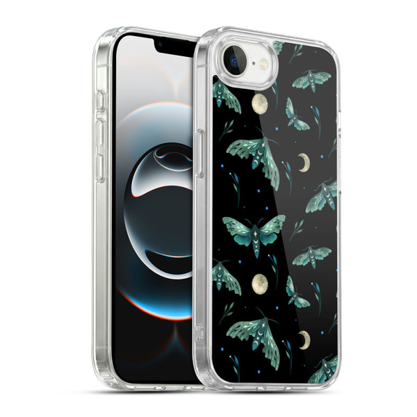 Episodic Drawing Art Lime Hawk Moth Pattern Soft Gel Case for Apple iPhone 16e / Apple iPhone 17e & MagSafe