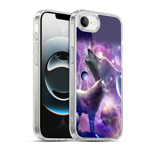 Random Galaxy Animals Cosmic Wolf Space Soft Gel Case for Apple iPhone 16e / Apple iPhone 17e & MagSafe