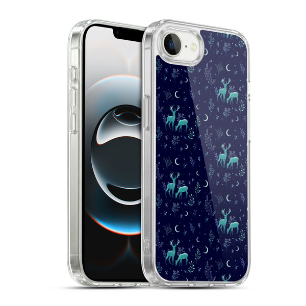Episodic Drawing Pattern Deers In The Moonlight Soft Gel Case for Apple iPhone 16e / Apple iPhone 17e & MagSafe