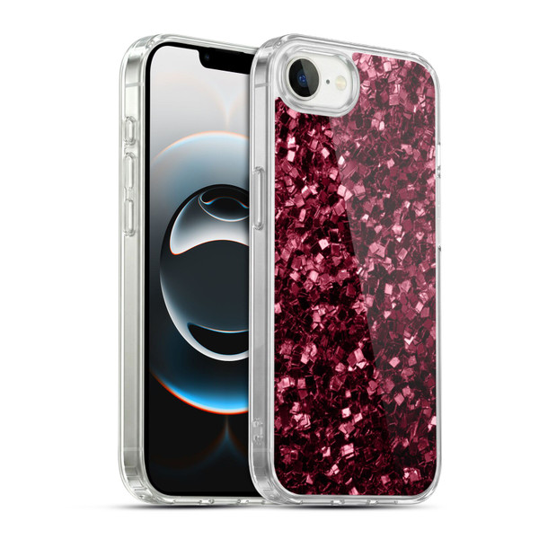 PLdesign Sparkle Prints Burgundy Red Soft Gel Case for Apple iPhone 16e / Apple iPhone 17e & MagSafe
