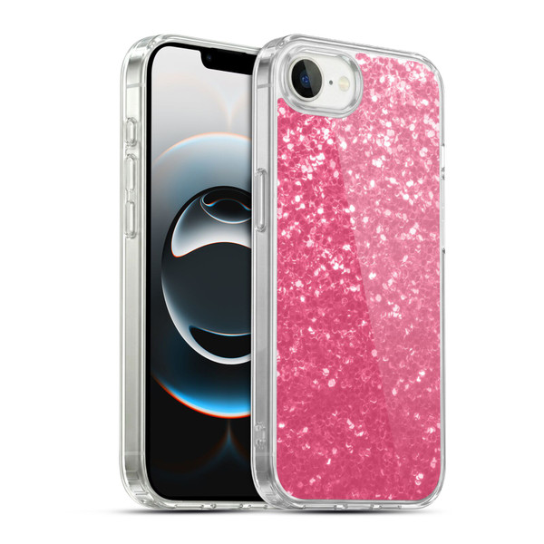 PLdesign Sparkle Prints Rose Pink Soft Gel Case for Apple iPhone 16e / Apple iPhone 17e & MagSafe