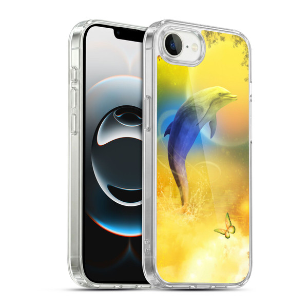 Simone Gatterwe Dolphins Colorful Dolphin Soft Gel Case for Apple iPhone 16e / Apple iPhone 17e & MagSafe