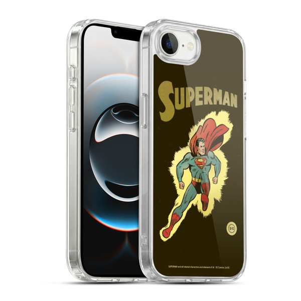 Superman DC Comics Vintage Fashion Comic Soft Gel Case for Apple iPhone 16e / Apple iPhone 17e & MagSafe
