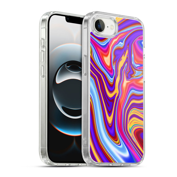 Suzan Lind Marble Purple Yellow Red Soft Gel Case for Apple iPhone 16e / Apple iPhone 17e & MagSafe