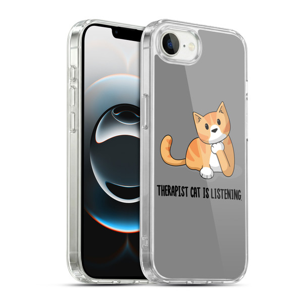 Beth Wilson Doodle Cats 2 Therapist Soft Gel Case for Apple iPhone 16e / Apple iPhone 17e & MagSafe