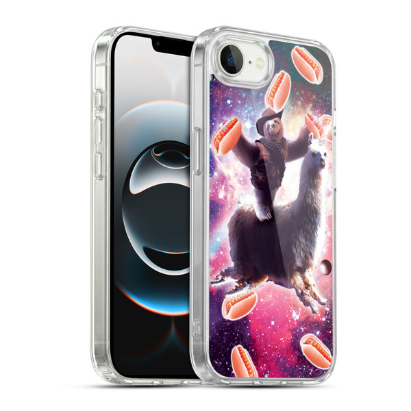 Random Galaxy Mixed Designs Cowboy Sloth Llama & Hotdog Soft Gel Case for Apple iPhone 16e / Apple iPhone 17e & MagSafe