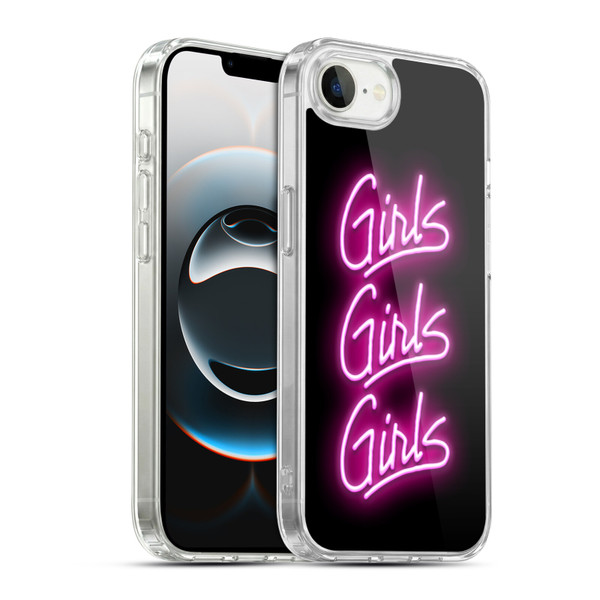 Motley Crue Logos Girls Neon Soft Gel Case for Apple iPhone 16e / Apple iPhone 17e & MagSafe