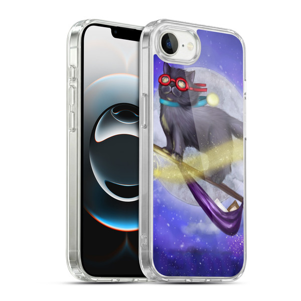 Ash Evans Black Cats Night Fly Soft Gel Case for Apple iPhone 16e / Apple iPhone 17e & MagSafe