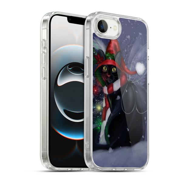 Ash Evans Black Cats Yuletide Cheer Soft Gel Case for Apple iPhone 16e / Apple iPhone 17e & MagSafe