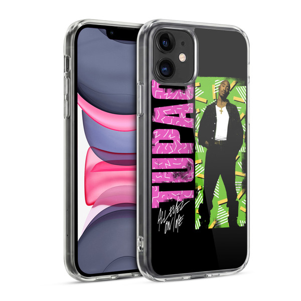 Tupac Shakur Key Art Distressed Look Soft Gel Case for Apple iPhone 11