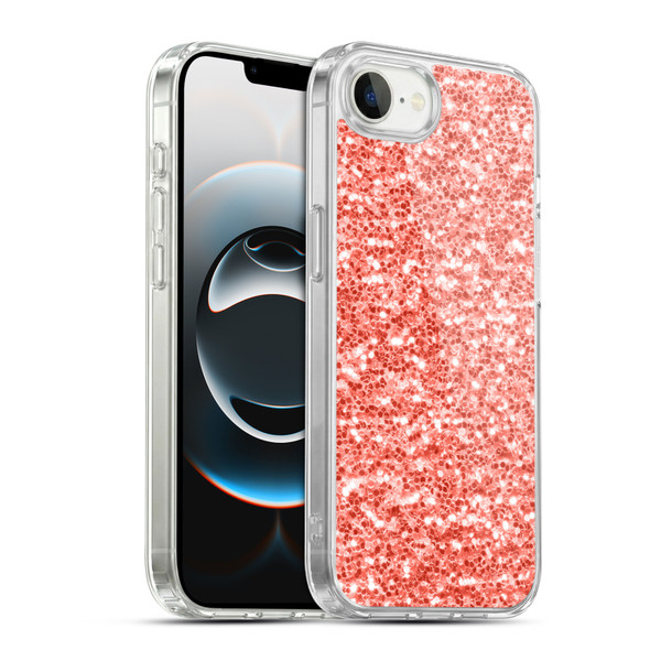 PLdesign Sparkly Coral Coral Sparkle Soft Gel Case for Apple iPhone 16e / Apple iPhone 17e & MagSafe