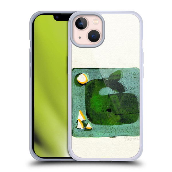 Wyanne Animals 2 Green Whale Monoprint Soft Gel Case for Apple iPhone 13