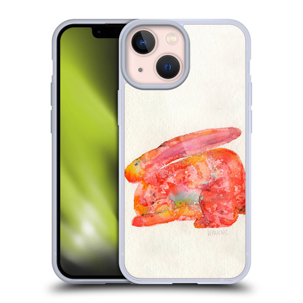 Wyanne Animals 2 Red Rabbit Soft Gel Case for Apple iPhone 13 Mini & MagSafe