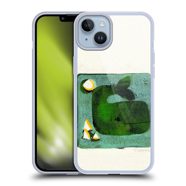 Wyanne Animals 2 Green Whale Monoprint Soft Gel Case for Apple iPhone 14 Plus & MagSafe