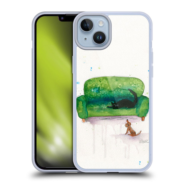Wyanne Animals 2 Couch Cat and Dog Soft Gel Case for Apple iPhone 14 Plus & MagSafe