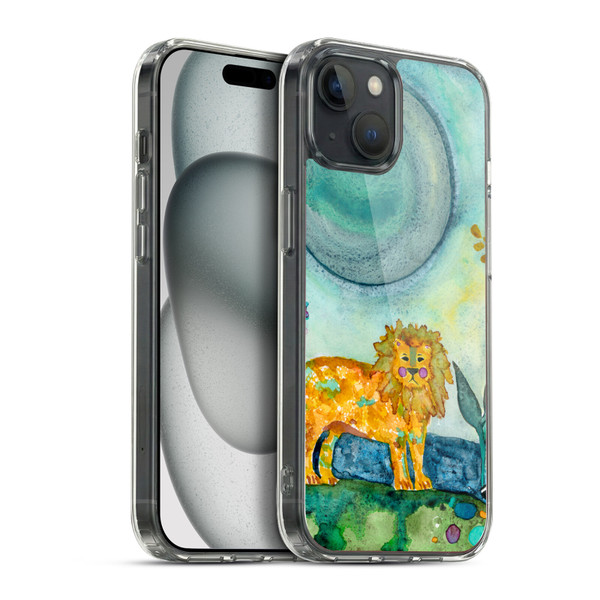 Wyanne Animals 2 Painted Lion Soft Gel Case for Apple iPhone 15 Plus & MagSafe