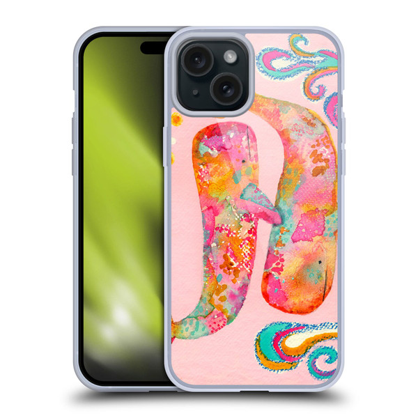 Wyanne Animals 2 Pink Whales Soft Gel Case for Apple iPhone 15 Plus & MagSafe