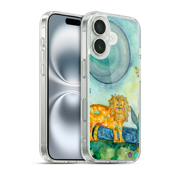 Wyanne Animals 2 Painted Lion Soft Gel Case for Apple iPhone 16 & MagSafe
