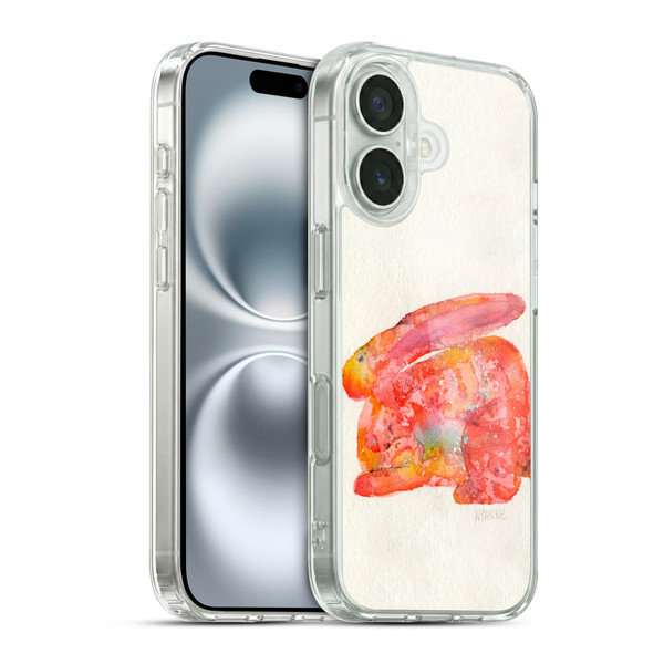 Wyanne Animals 2 Red Rabbit Soft Gel Case for Apple iPhone 16 & MagSafe