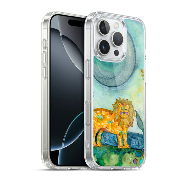 Wyanne Animals 2 Painted Lion Soft Gel Case for Apple iPhone 16 Pro & MagSafe