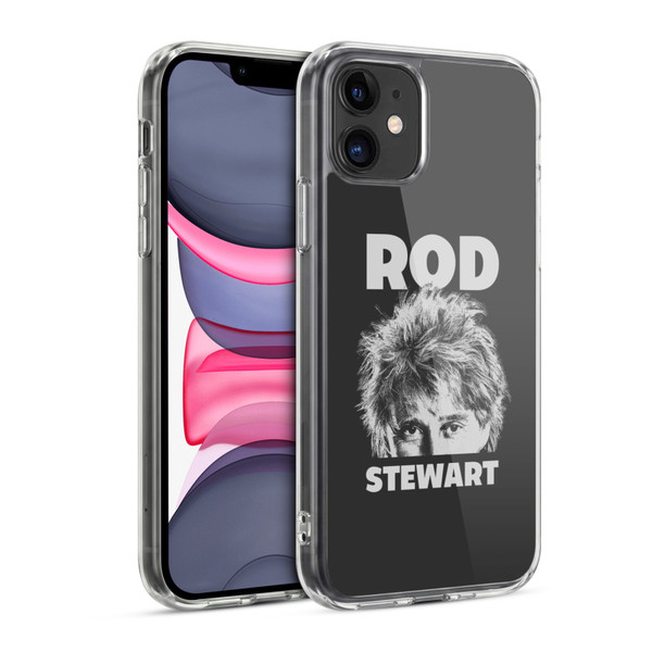 Rod Stewart Art Black And White Soft Gel Case for Apple iPhone 11