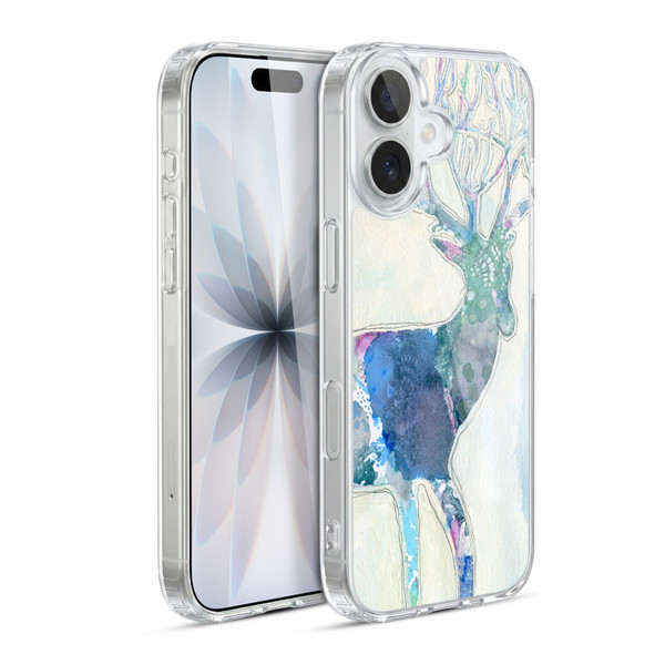 Wyanne Animals 2 Watercolour Blue Deer Soft Gel Case for Apple iPhone 17