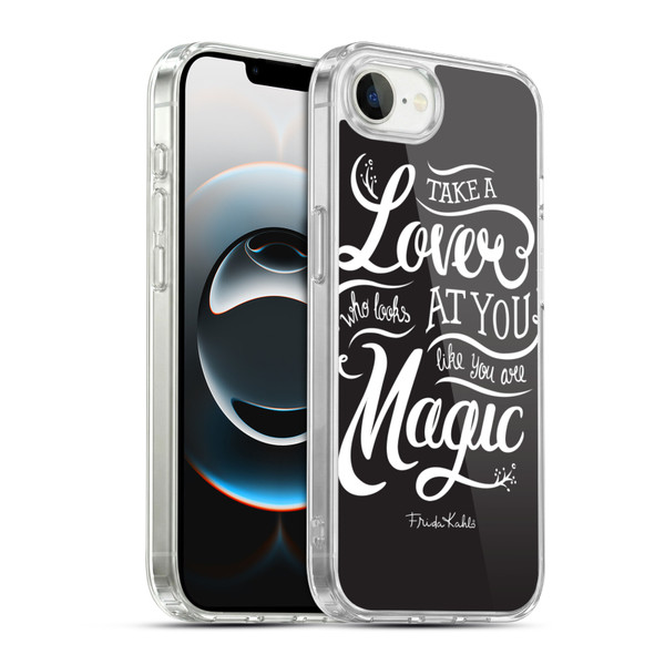 Frida Kahlo Typography Lover Black Soft Gel Case for Apple iPhone 16e / Apple iPhone 17e & MagSafe