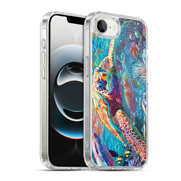 Michael David Ward Psychedelic Art Turtle Magic Soft Gel Case for Apple iPhone 16e / Apple iPhone 17e & MagSafe