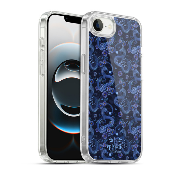 Episodic Drawing Spooky Patterns Floral Dragon Soft Gel Case for Apple iPhone 16e / Apple iPhone 17e & MagSafe