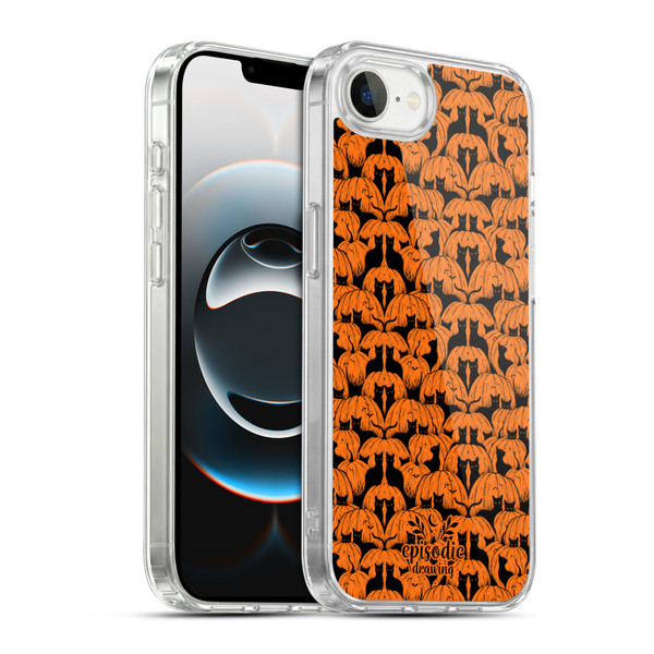 Episodic Drawing Spooky Patterns Pink Moth Soft Gel Case for Apple iPhone 16e / Apple iPhone 17e & MagSafe