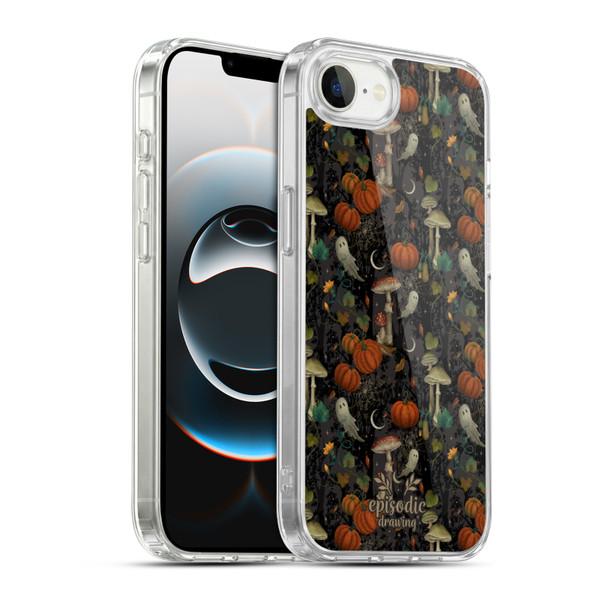 Episodic Drawing Spooky Patterns Whimsy Halloween Pumpkin Soft Gel Case for Apple iPhone 16e / Apple iPhone 17e & MagSafe