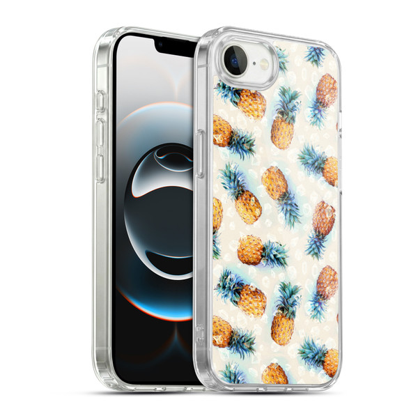 Micklyn Le Feuvre Patterns Pineapples and Crystals Soft Gel Case for Apple iPhone 16e / Apple iPhone 17e & MagSafe