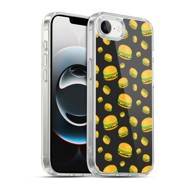 PLdesign Food Patterns Cool Fun Burger Soft Gel Case for Apple iPhone 16e / Apple iPhone 17e & MagSafe
