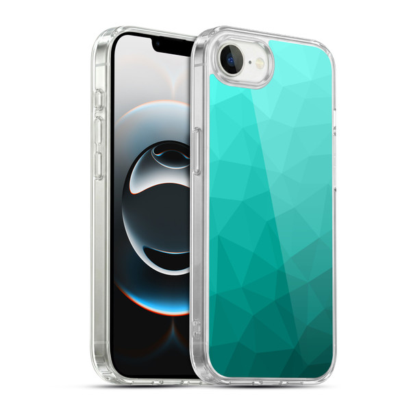 PLdesign Geometric Patterns Turquoise Gradient Mesh Soft Gel Case for Apple iPhone 16e / Apple iPhone 17e & MagSafe