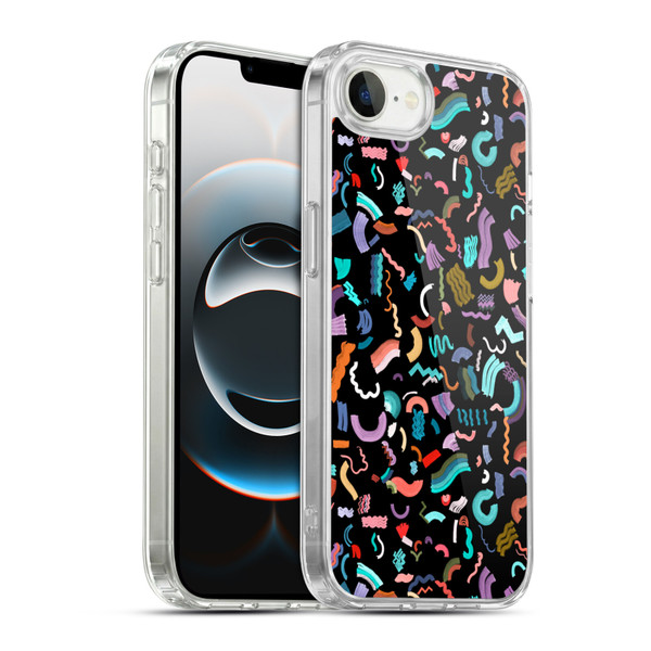 Ninola Patterns Cute Curly Shapes Black Soft Gel Case for Apple iPhone 16e / Apple iPhone 17e & MagSafe