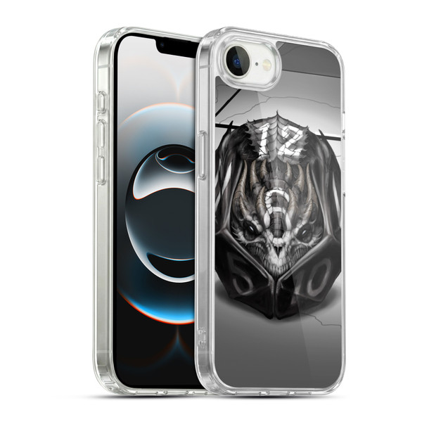 Stanley Morrison Black And White Dragon Gaming Dice Soft Gel Case for Apple iPhone 16e / Apple iPhone 17e & MagSafe