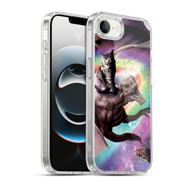 Random Galaxy Space Cat Galaxy Dragon Soft Gel Case for Apple iPhone 16e / Apple iPhone 17e & MagSafe