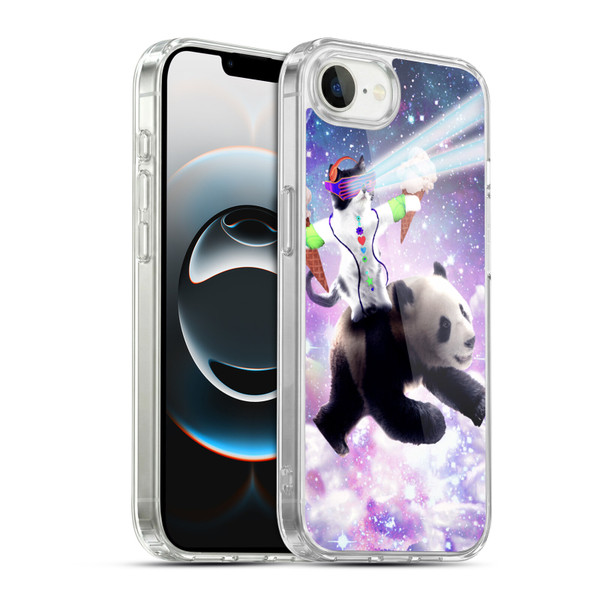 Random Galaxy Space Cat Purple Galaxy Panda Soft Gel Case for Apple iPhone 16e / Apple iPhone 17e & MagSafe