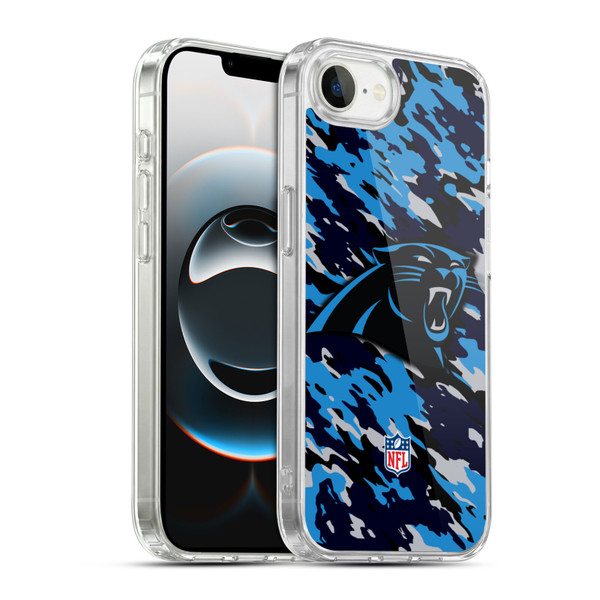 NFL Carolina Panthers Logo Camou Soft Gel Case for Apple iPhone 16e / Apple iPhone 17e & MagSafe
